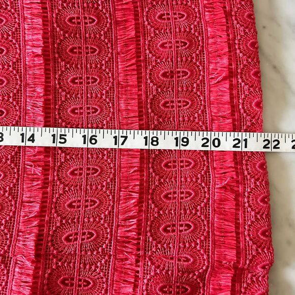 Talbots Coral Eyelash Fringe Lace Sleeveless Top Side Zip-Women's Size 12 Petite - Picture 9 of 9